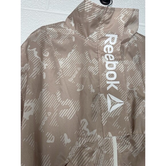 Reebok Women’s Mesh Lined Focus Track Jacket M‎ Camo Beige Zip Logo 2022 - Picture 7 of 12